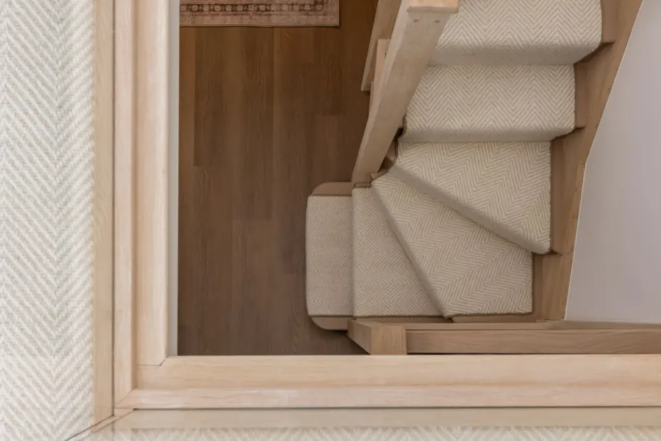 Winder staircase to the loft at The Bakehouse, Shalford GU4, a Surrey Build Group project