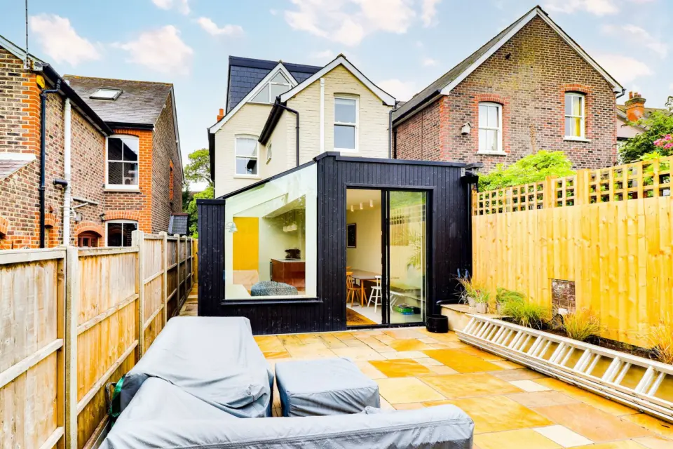 Black clad rear extension at The Mount, Guildford GU2, a Surrey Build Group project