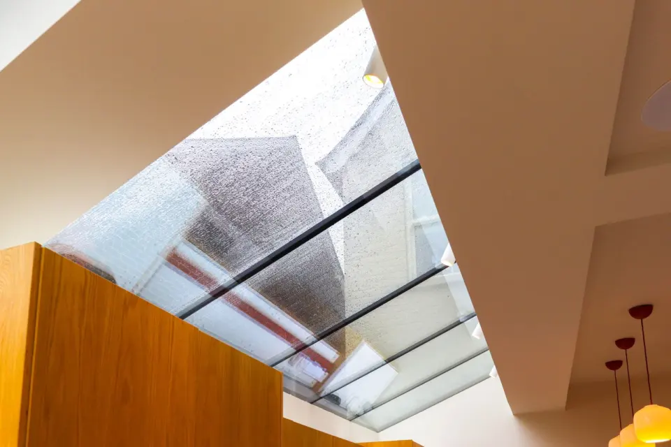 Structural glazing detail at The Mount, Guildford GU2, a Surrey Build Group project